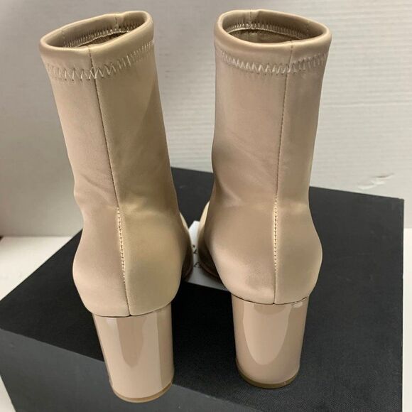 $395 Opening Ceremony Dylan Satin Leather Booties 35EU 5US Tan Champagne - Picture 5 of 11